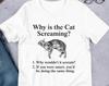 Why Is The Cat Screaming, Funny Meme Shirt, Ironic Shirt, Cat Lover Gift, Oddly Specific, Unhinged Shirt, Cursed, Cringe, Gag Gift