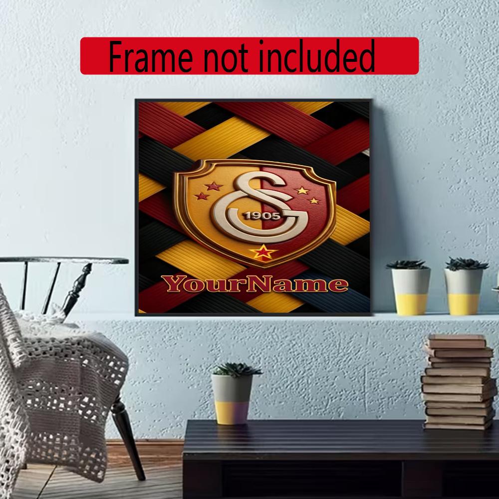 Galatasaray Customize Your Name Diamond Painting Round Diamond Diy Frameless Holiday Artwork Suitable For Home Office Wall Decoration