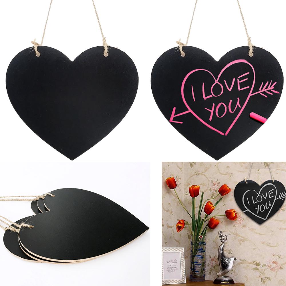 Heart Shape Double Sided Erasable Hanging Chalkboards Message Mini