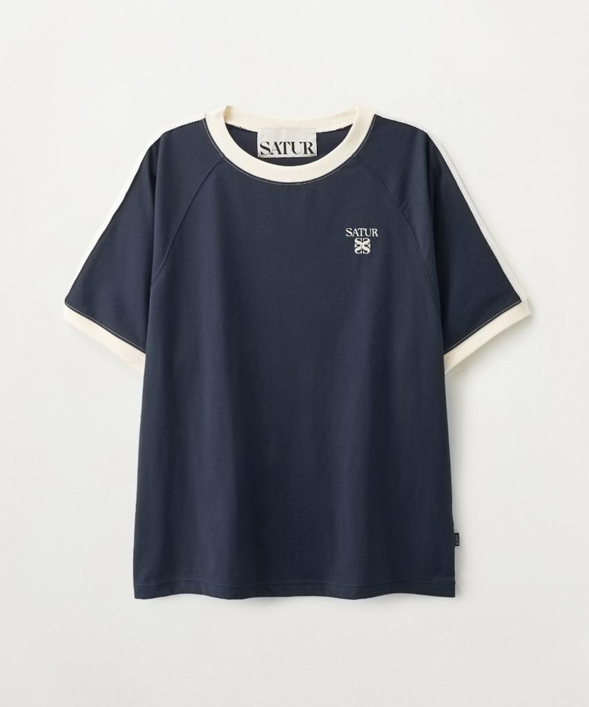 Seteo Lawton Ringer Short Sleeve T-Shirt Navy