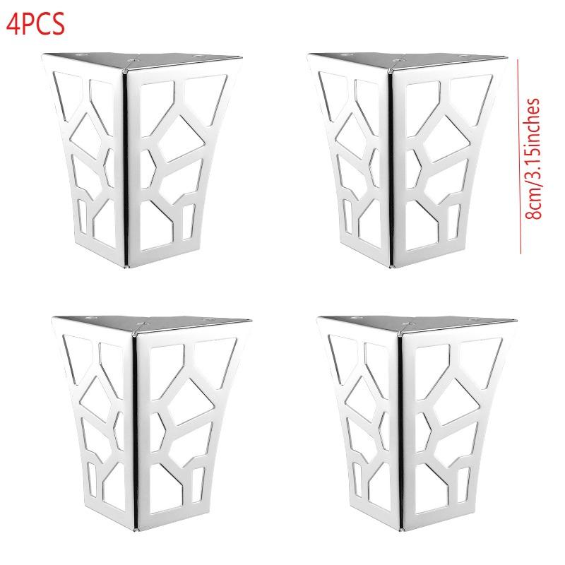 

4PCS 10cm Modern Metal Classical Furniture Feet Hollow Out Geometric Sofa Legs Table Cabinet Foot Bracket Furniture Hardware