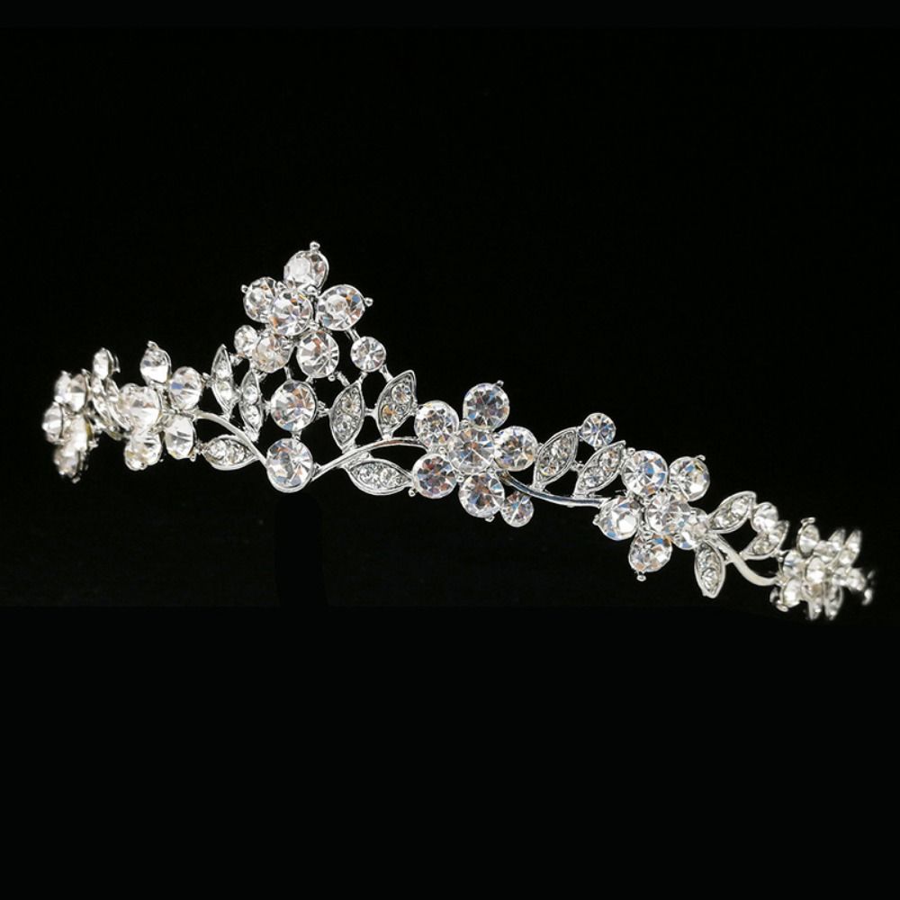 Rhinestone Crystal Bridal Tiaras Handmade Baroque Wedding Headband Silver Bride Headpiece  Wedding