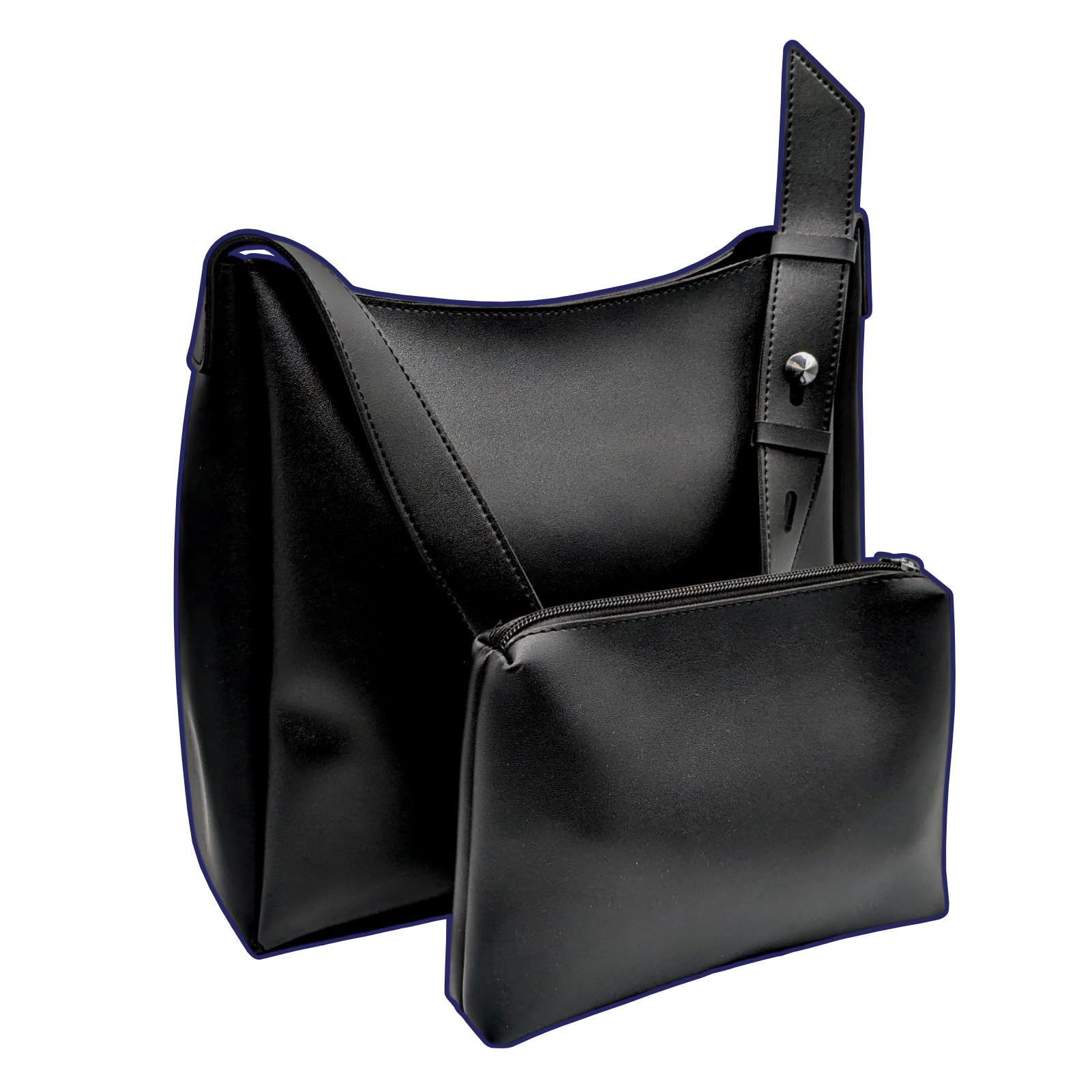 

Tote bag for lightweight [APOSITV] women, PU, simple, black, чорний