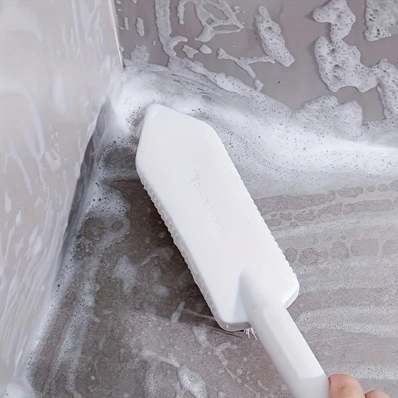 2 Pcs Triangle Floor Brush Household Crevice Brush Handheld Toilet Brush Stiff Bristle Cleaning Brush Bathroom Scrubbing Brush No Dead Angle