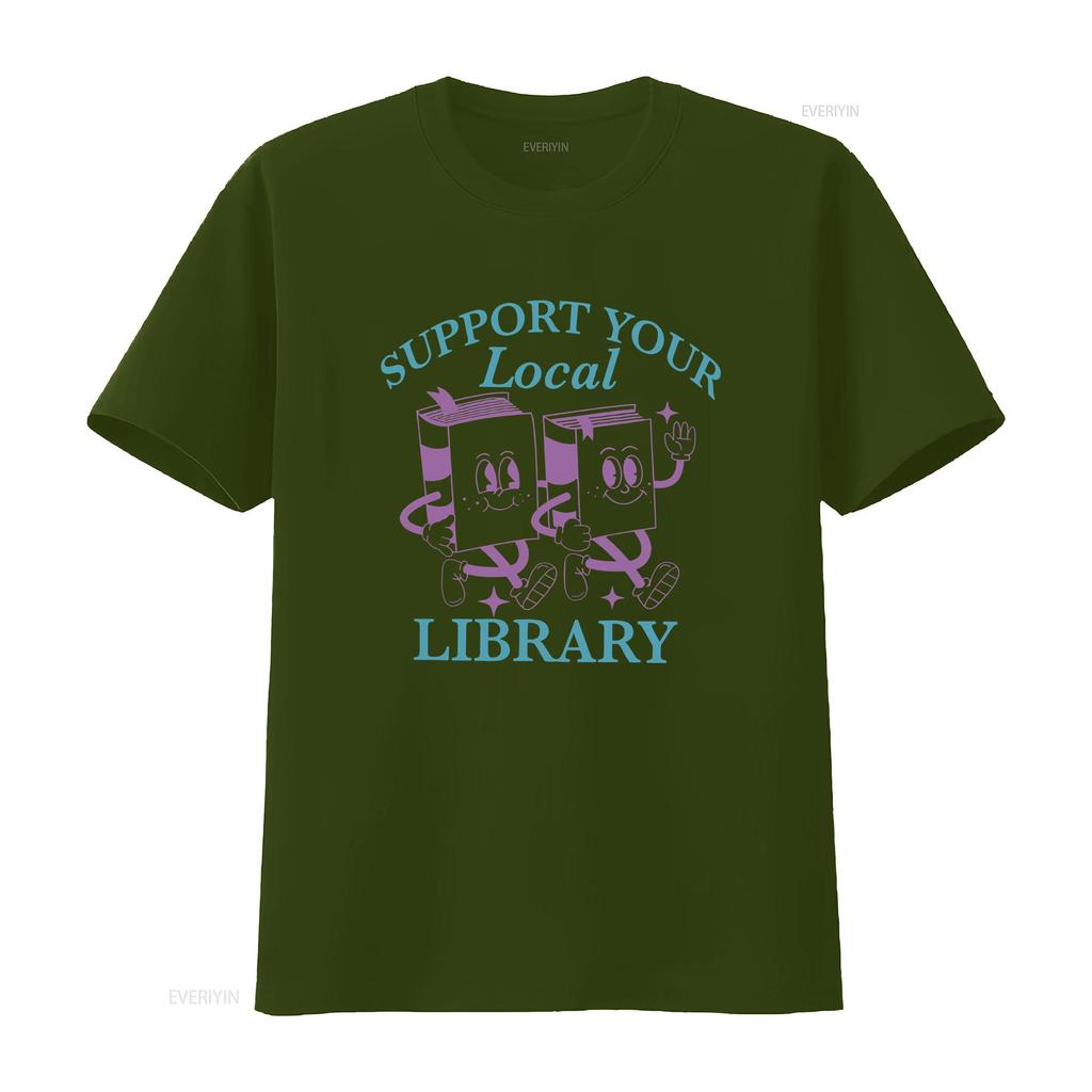 Unterstütze deine lokale Bibliothek T-Shirt Verteidige öffentliche Bibliotheken Lies verbotene Bücher Bibliothekar Schule Queer Professor Liberal Vintage