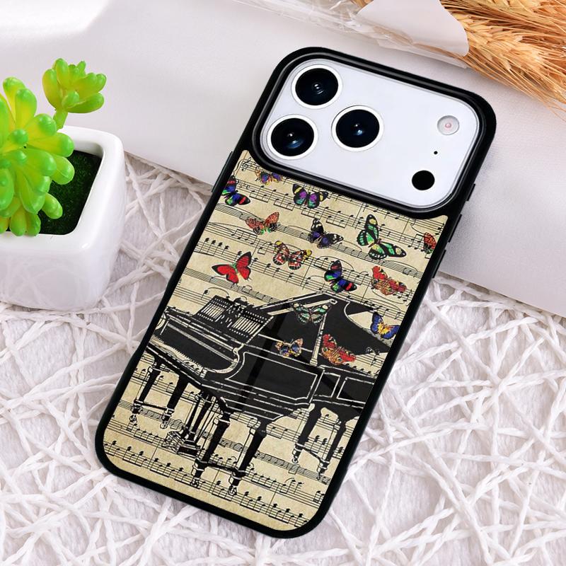 Music Piano Elegant Shockproof Phone Case for iPhone 17 Air 16e 15 11 12 14 13 Pro Max Cover Coque