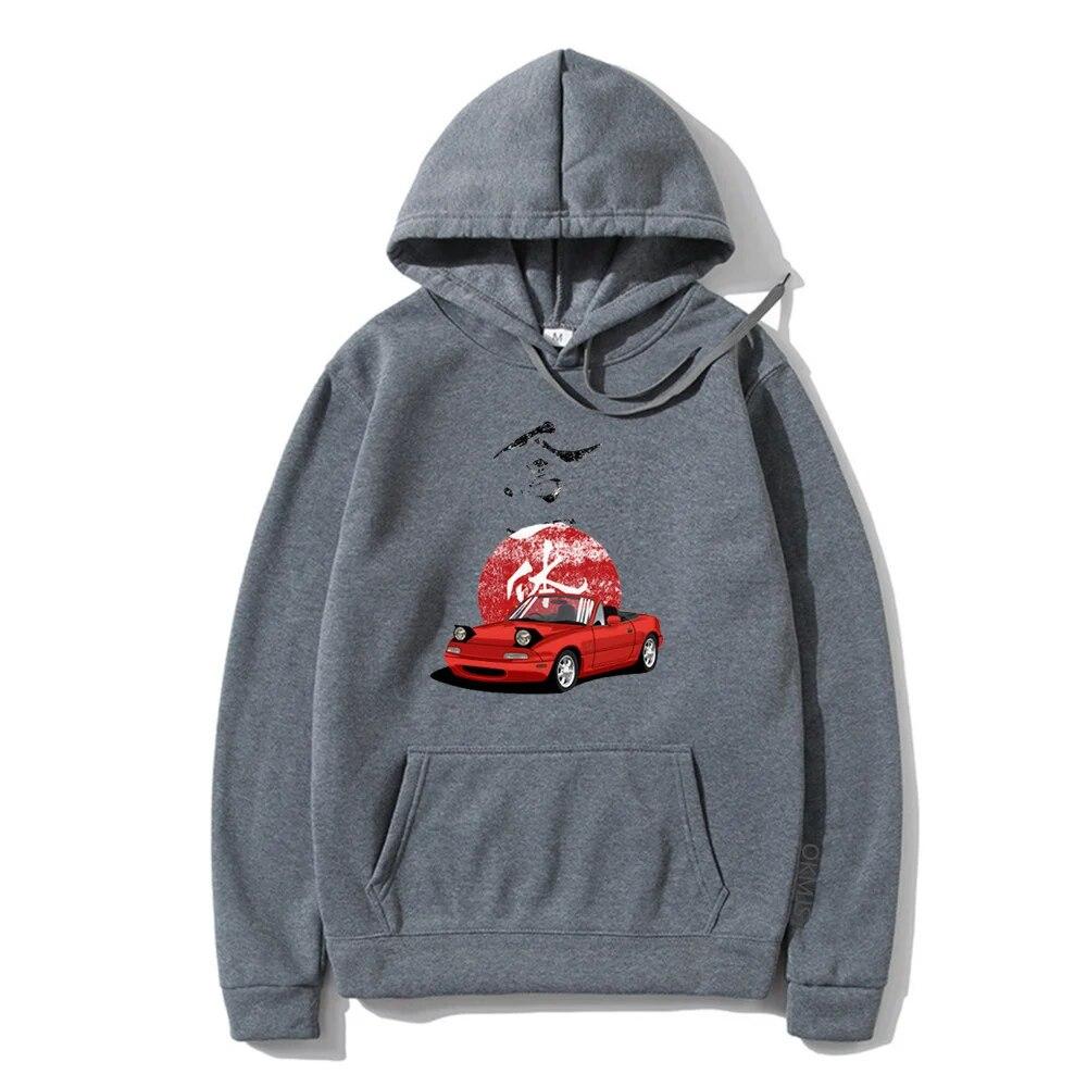 Anime Initial D Rising Jap Hoodie Jdm Drift Red Car Fashion Tops Harajuku Streetwear Hooded Fleece Sweatshirts Unisexs Clothing