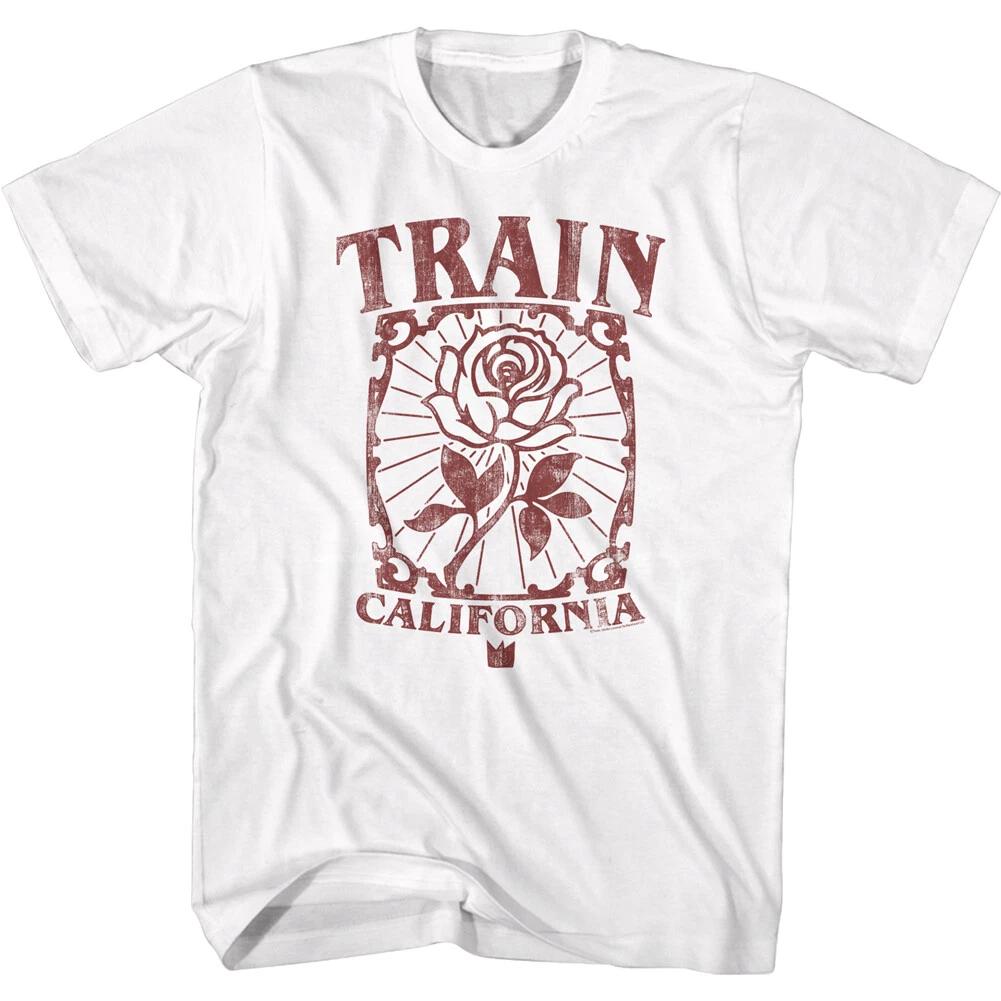 Train California Framed Rose Men s T Shirt 90 s Rock Band Music Merch 2XL