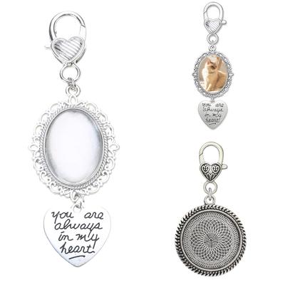 Wedding Bouquet Photo Charm Oval Picture Frame with Pendant Brooch For Bridal Stylish Photo Lapel Pin Assessories