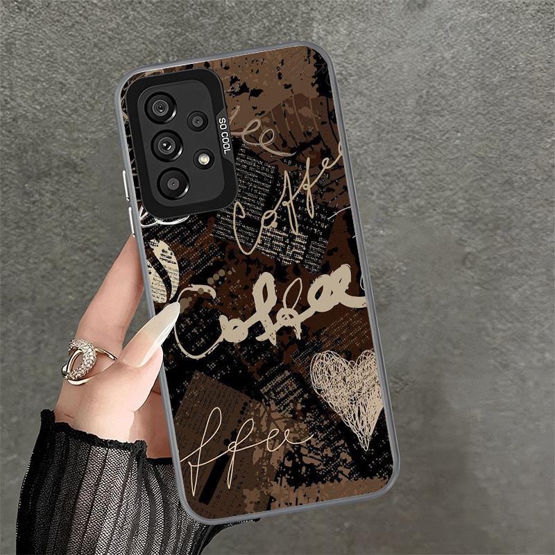 Black Coffee Fashion Style Shockproof Phone Case for Samsung A17 A16 A15 A14 A37 A57 A36 A56 A26 A35 A55 A25 A34 A54 A24 A13 A23