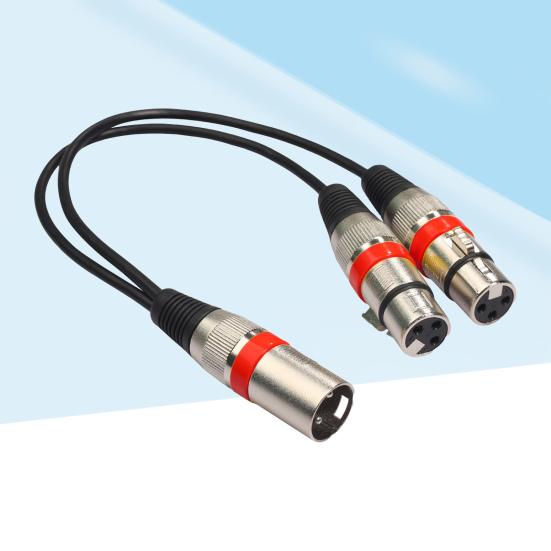 30cm audio kabel s antivibračním efektem, vyvážený přenos, zinková slitina, 2 v 1 XLR samec-XLR samice, audio prodlužovací kabel pro zvukovou konzoli