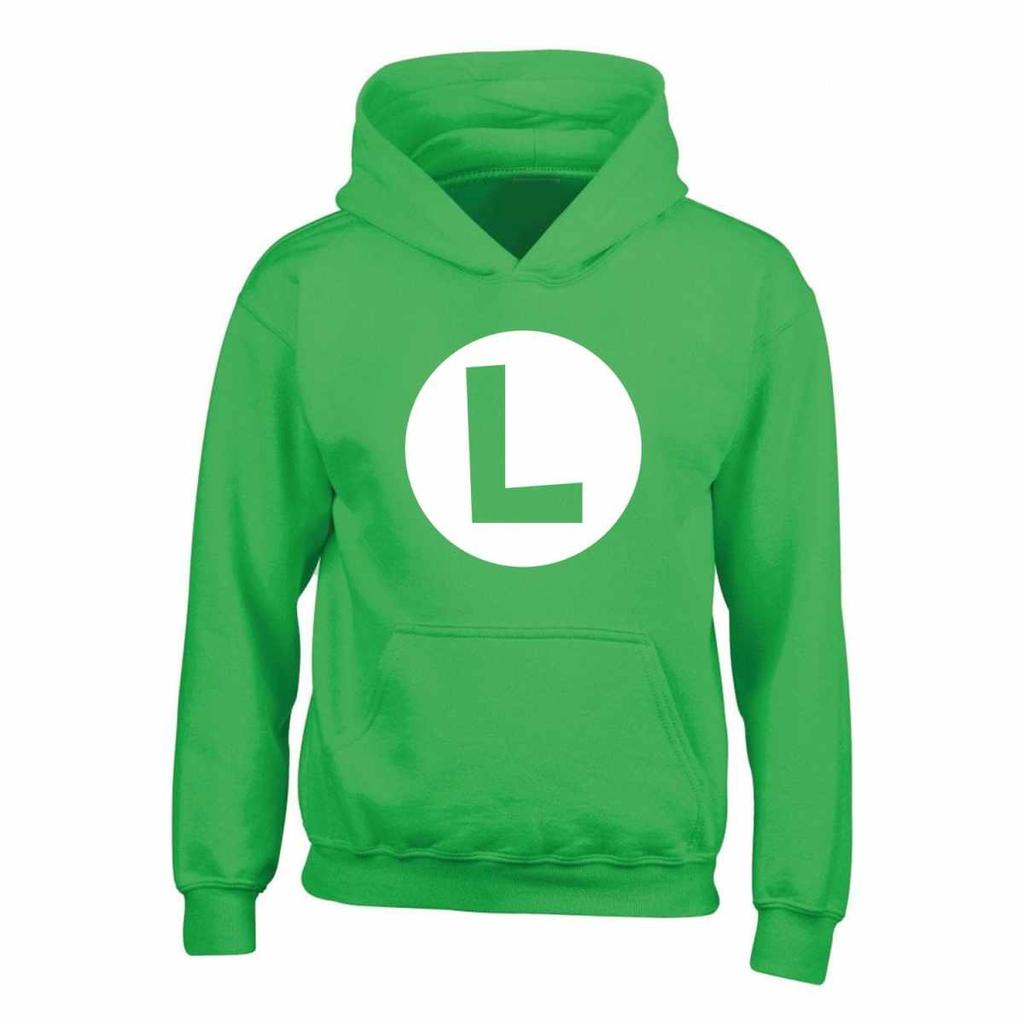 Super Mario Childrens/Kids Luigi Badge Hoodie