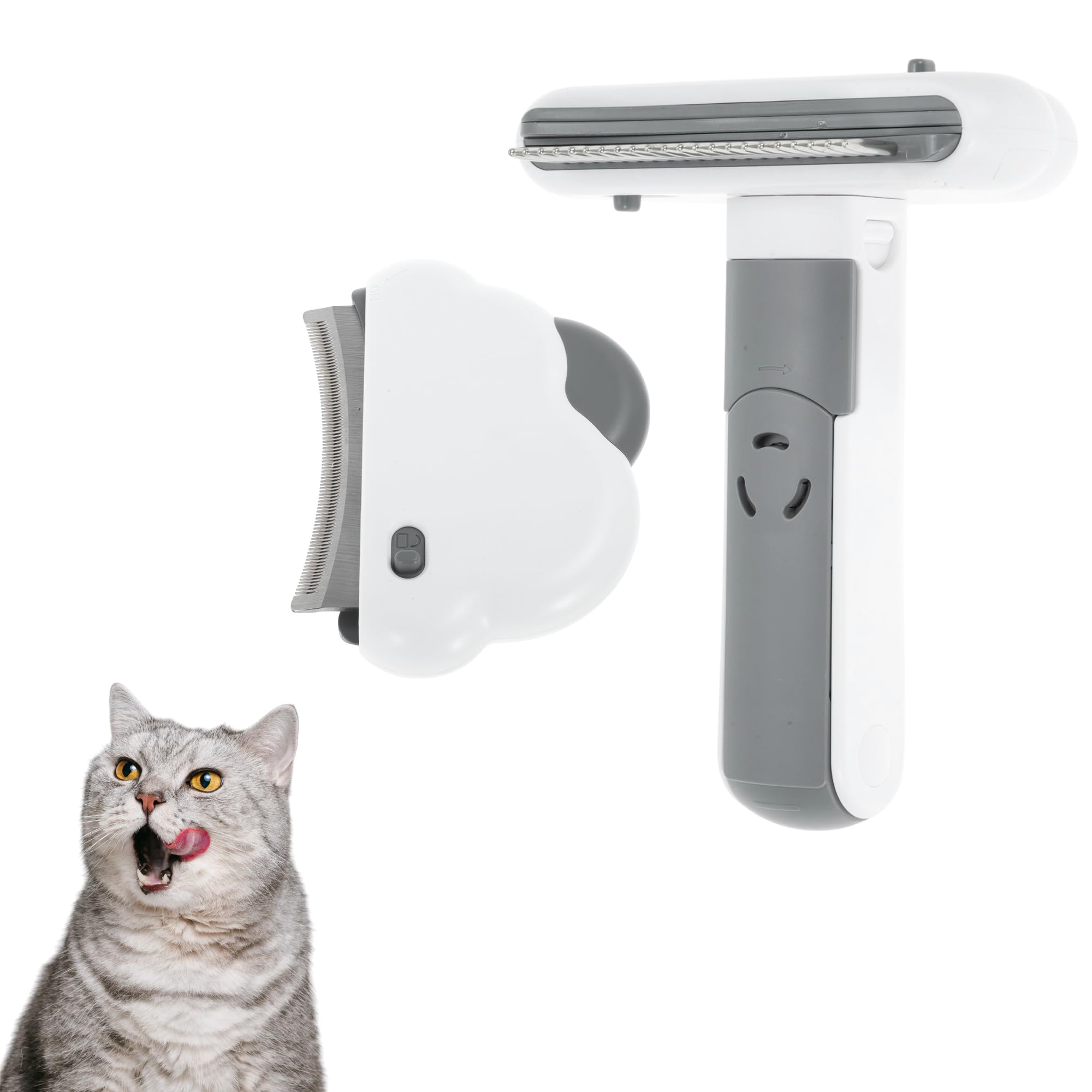 

GLIDESMOOTH Кошка Кошка Подшерсток Кошка Удаление шерсти Изогнутая расческа Кошка Распутыватель Инструмент для удаления шерсти питомца для серой и белой 3-в-1 Расческа, Грабли, Расческа, Расческа,