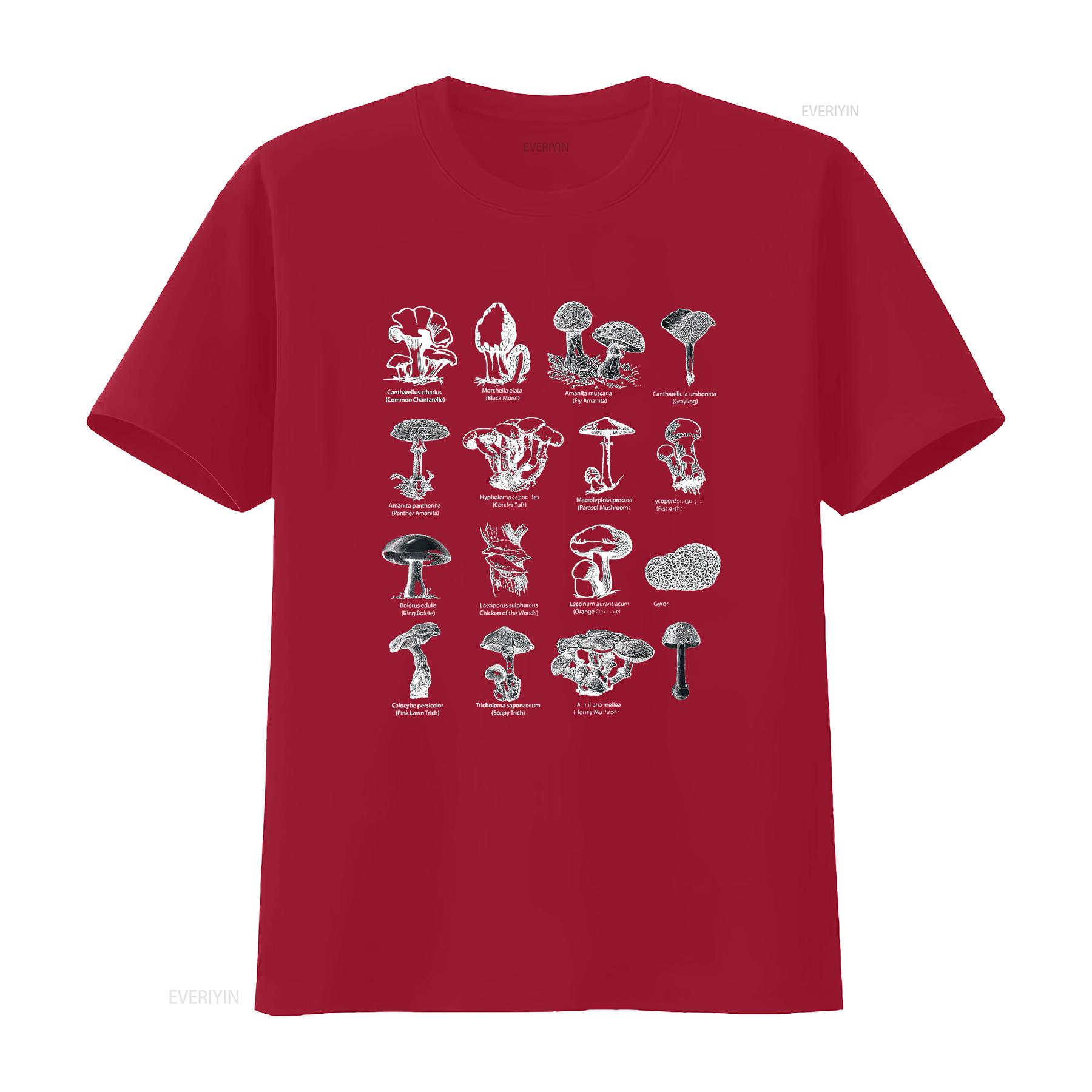 

Womens Mushrooms Identification Chart Vintage Mushroom Collections T Shirt Black vintage Washed Soft Slightly homme Stylish S