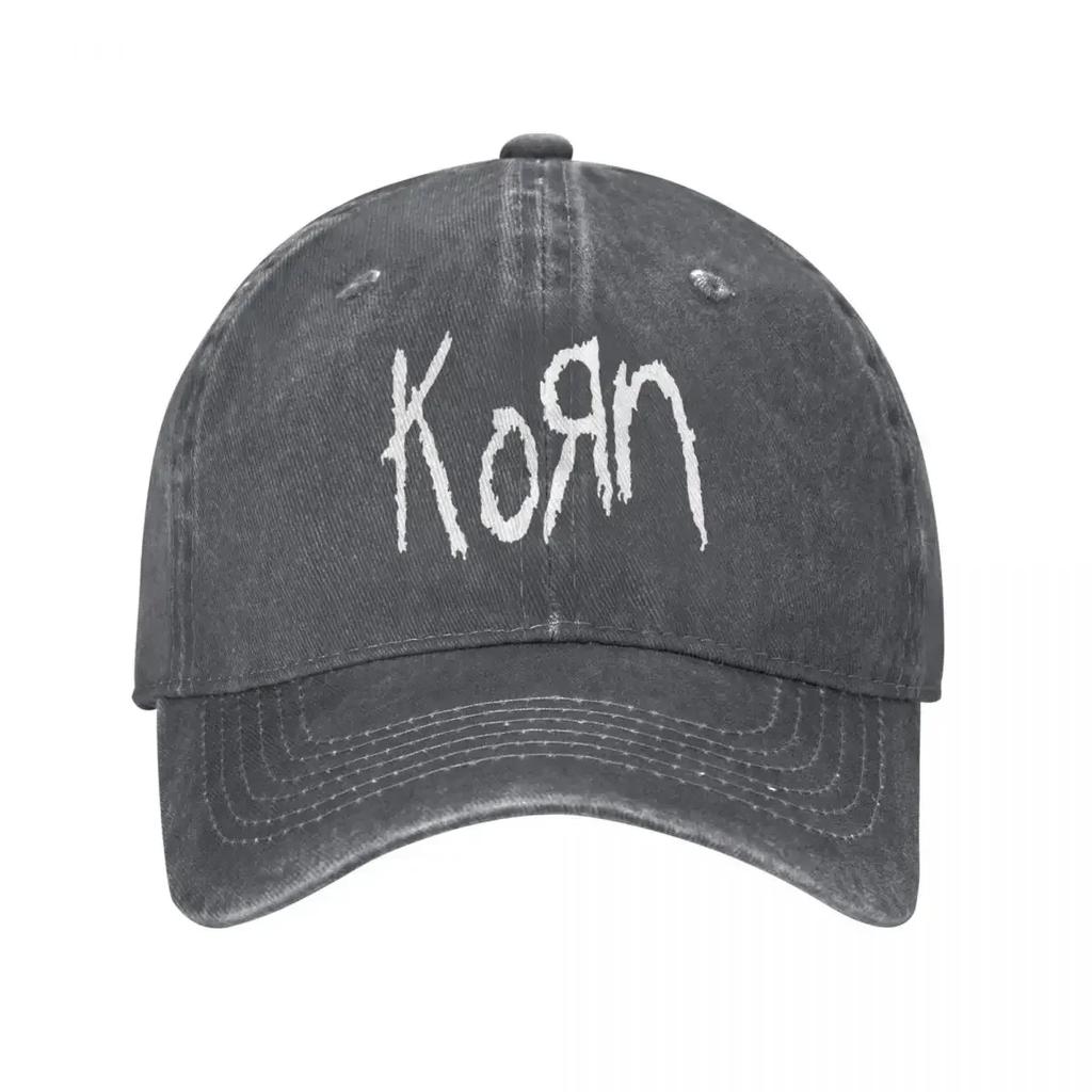 Korn Band Logo Baseball Caps Casual Distressed Washed Sun Cap for Men Women Outdoor Running Golf Hats Cap