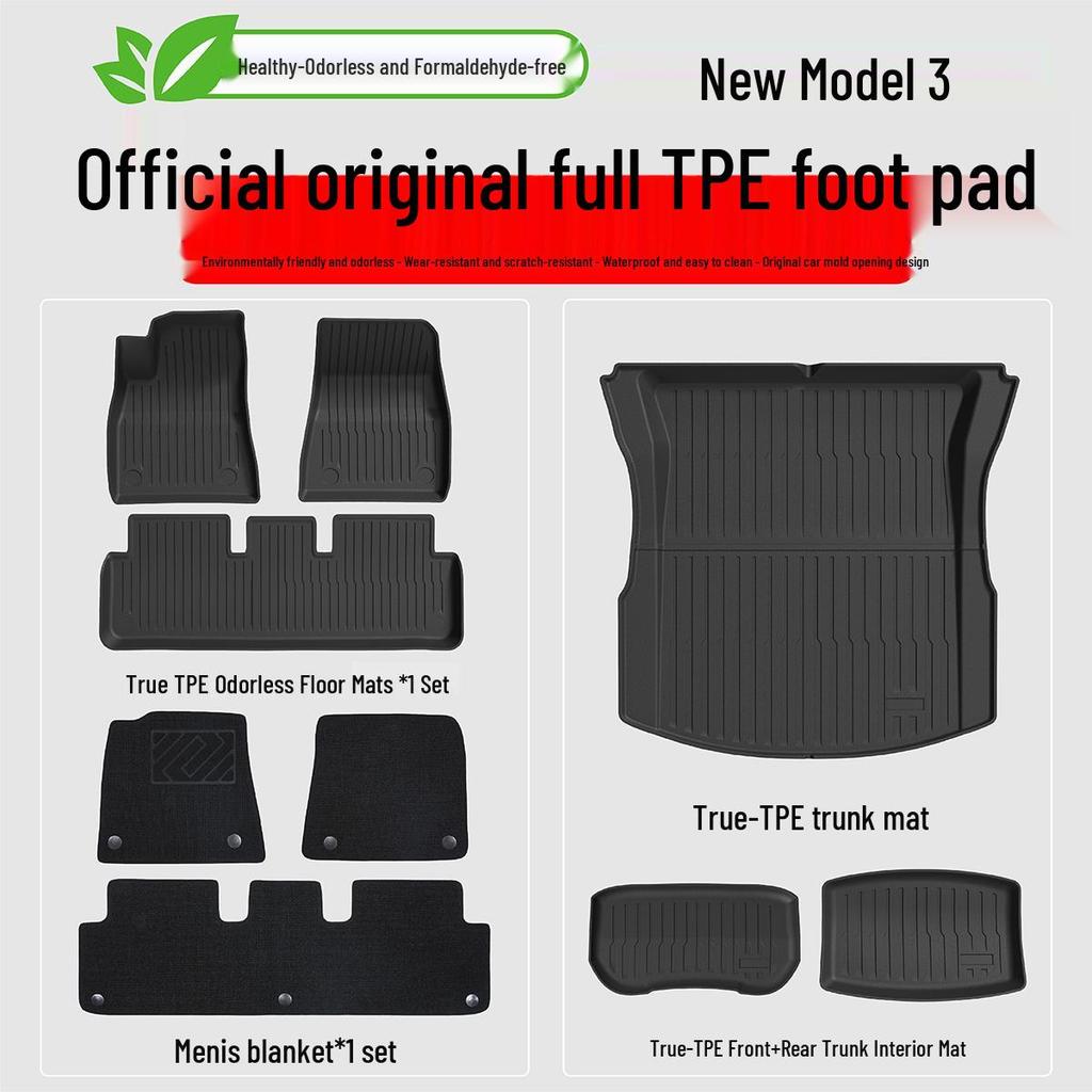 Qixian Trunk Mat Set for Tesla Model Y (Refreshed Version) - TPE Front & Rear Mats