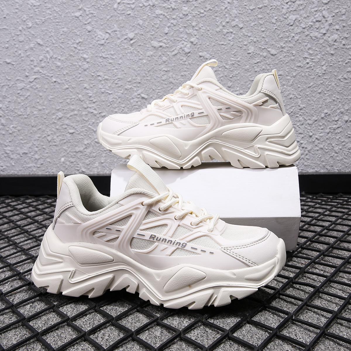 

Женские кроссовки, увеличивающие рост, повседневная обувь для школьников и студентов, легкие кроссовки для пар, большие размеры 35-45 EU: 45 бежевый