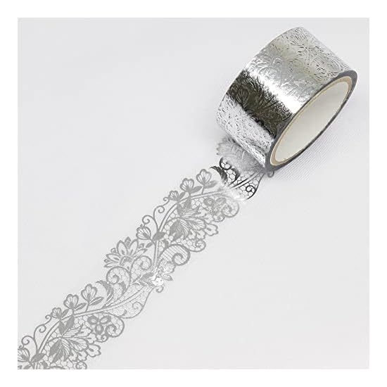 Made in Japan GR-4078 Kamii-so  Fleurette (Silver Foil) 20mm x 3m