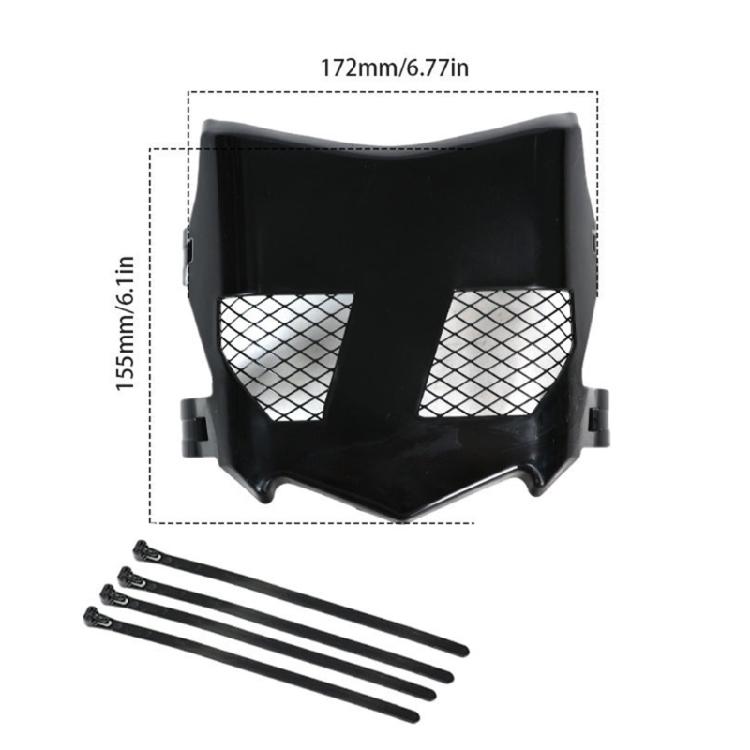 Plastic Motorcycle Number Plate Panel In Black, Vented Front Guard Design with Side Mount Points for Sting Replacement Installation and Custom Styling