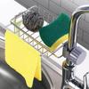 Stainless Steel Faucet Caddy Rust Proof No Drill Easy Installation Kitchen Sink Organizer for Sponge Soap Dish Brush Holder