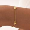 Stainless Steel Vintage Golden Heart zircon Bracelet For Women Fashion Chain Bracelets New Fashion Wrist Jewelry Girl Gift