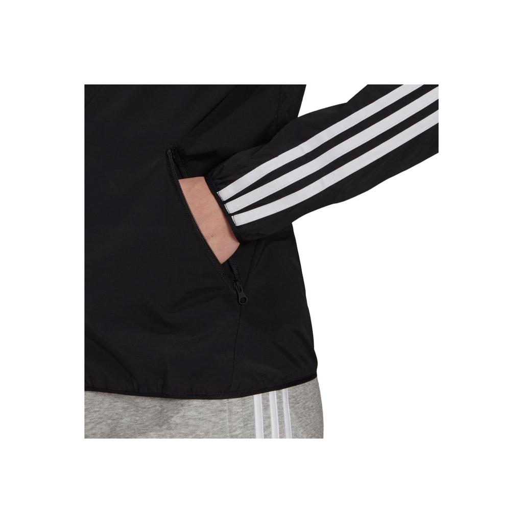 Adidas Lightweight Windproof Loose Fit Outdoor Jacket Classic Contrast Color Daily Casual Sports Outerwear Black White Women GQ0565