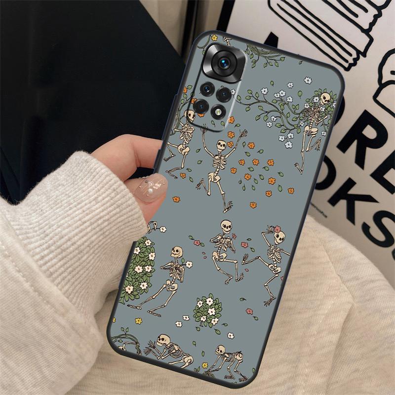 Bones Skeleton Case For Xiaomi Redmi Note 12 Pro 11 Pro 8 9 10 Pro Note 12S 10S 11S 10A 9C 10C 12C Cover