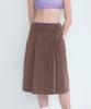 Pisis String Belted Corduroy Skirt_Brown