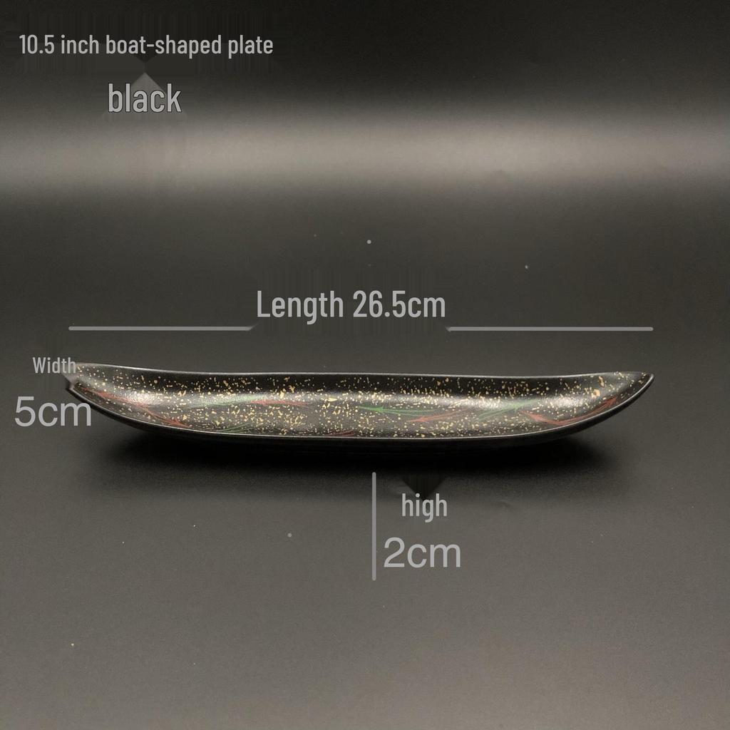 Leaf-Shaped Japanese Sushi Plate - Creative Underglaze Ceramic Dish for Restaurants