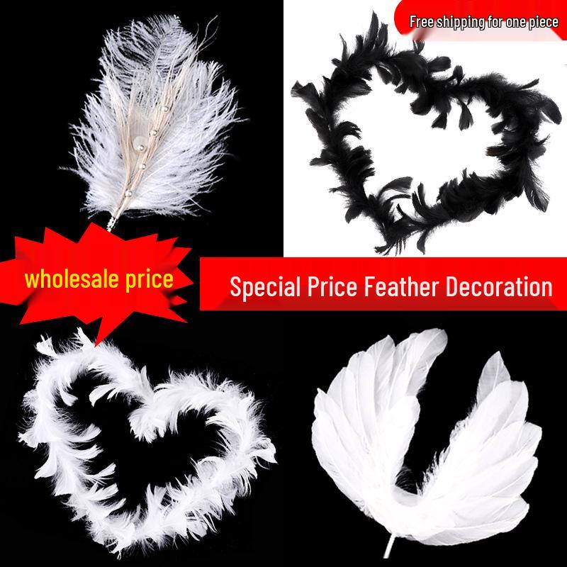 10 Pcs Angel Feather Wings Heart Cake Topper Decorations
