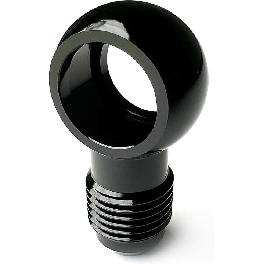 Fuel Banjo Fitting 14.5mm ID M14 Banjo Hole to 6AN Male Flare Adapter Aluminum Fitting Designed for  044 Fuel Pump 3AN, ID 10.2mm чёрный