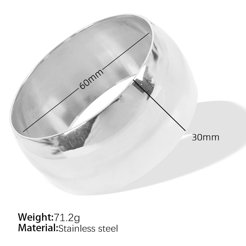 Fashion Titanium Steel Metal Texture Couple Bracelet Bracelet, Large Glossy Exaggerated Design, High-End Women'S Jewelry