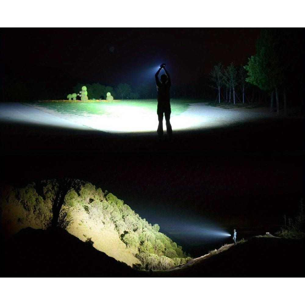 Strong Light LED Flashlight Built-in Battery USB Rechargeable Portable LED Light Waterproof ABS Camping Torch Outdoor Lantern
