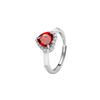Natural crystal stone love ring women's s925 silver brushed ring light luxury garnet topaz gift for girlfriend