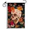 Garden Flag for Day of The Dead Featuring Sugar Skulls And Marigolds, Measuring , Double-Sided, Perfect for Outdoor Holiday Celebrations