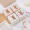 WTEMPO DIY Foldable Easter Gift Boxes Easter Eggs Printed Paper Boxes Festival Party Clear Window Boxes Universal Presents Packaging Boxes