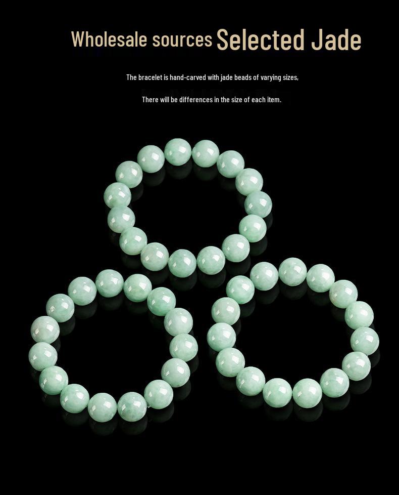 13mm Round A-Grade Jadeite Beads Bracelet - Unisex Style Jade Hand Jewelry