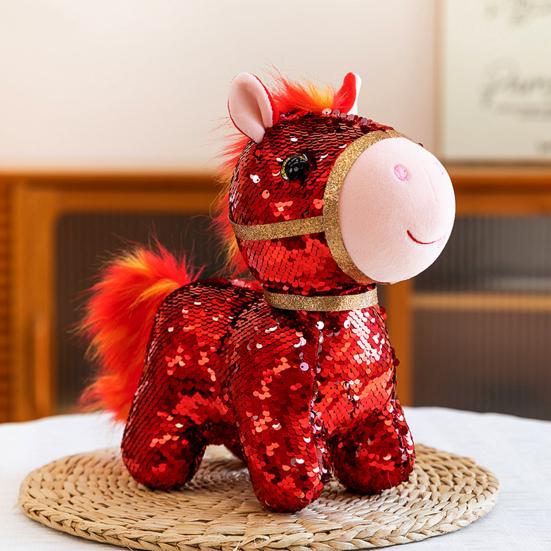 Pferd Plüsch Anhänger Blinkendes Stofftier Pferd Ornament Bunte Chinesische Tierkreiszeichen Pferd Deko Festival Reichtum Glück Symbol Glücksbringer