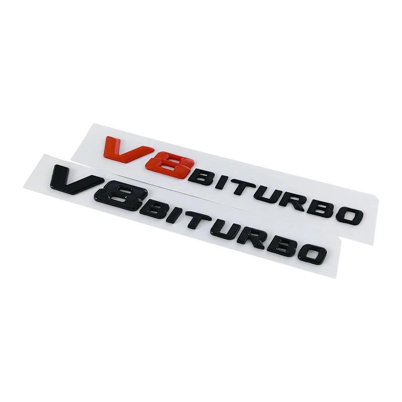 3d ABS V8 Biturbo Emblem Car Fender Badge Decal For C63S C63 E63 CLS63 V8 Biturbo Sticker Accessories