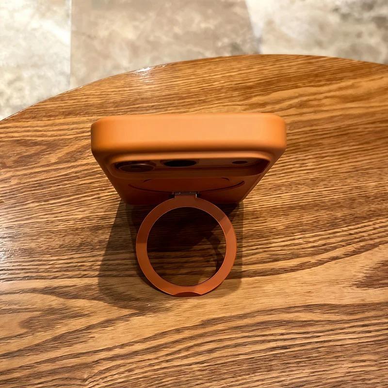 Luxury Magnetic Metal Car Stand Holder Ring Phone Case For iPhone 17 16 15 14 13 Pro Max 17Pro Air For Magsafe Bumper Back Cover