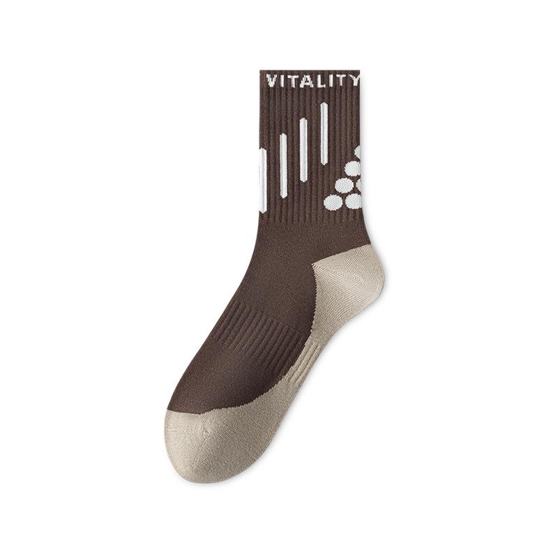 

Женские хлопковые носки до середины икры - Влагоотводящие, Дышащие, Повседневные спортивные и беговые носки для весны/осени One Size коричневый