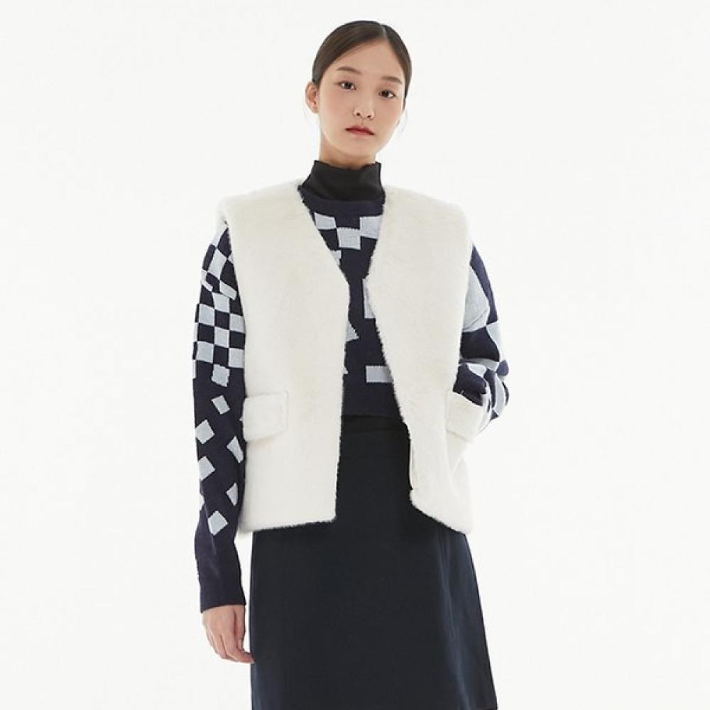 LAP Pocket Point Feather Knit Vest An4fva60