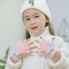 Children's Cartoon Knit Half-Finger Flip Gloves - Warm, Velvet-Lined, Thickened for Boys & Girls, Autumn/Winter Wear