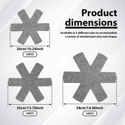 30Pcs Nonwoven Pot Pan Protectors Anti Scratching 3 Sizes Pot Pan Separator Dividers Pads Stackable Cookware Protector Tools
