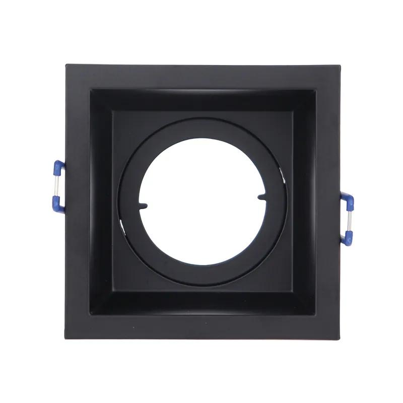 6PCS Square Round Recessed Downlight MR16 GU10 Replaceable Light Source Spotlight Mounting Frame  Base Socket Lighting Fixture