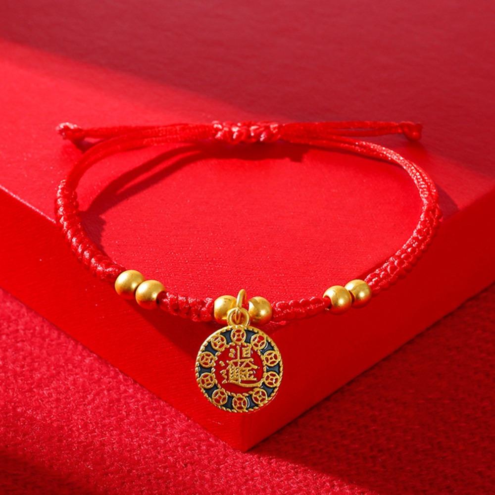 Chinese Style Snake Year Bracelet Hand Rope Fortune Bracelet Retro Lucky Red Rope  Couple