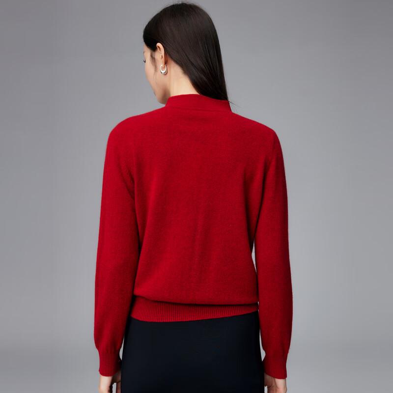 Paruo Women's New Chinese Style Cashmere Stand Collar Sweater