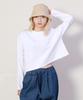 Deumakeu Loose Fit Plain Cropped Long Sleeve T-Shirt White
