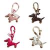 PU Leather Dachshund Dog Keychain Mini Car Key Accessories Animals Keyring Hanging Ornament  Men