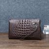 Genuine Leather Clutch Bag for Men Crocodile Genuine Leather High Quality Real Leather Brown